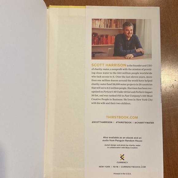 Water Thirst Book by Scott Harrison Social Justice Activism - Picture 3 of 5